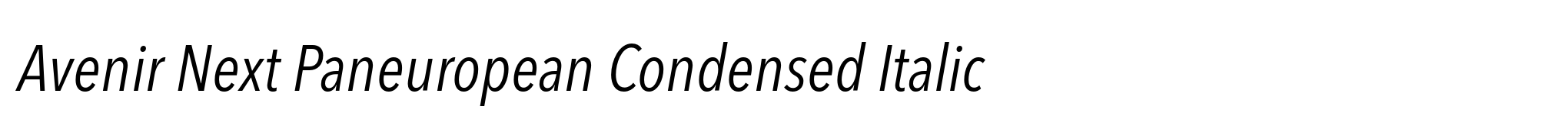 Avenir Next Paneuropean Condensed Italic image