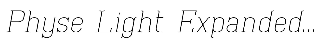 Physe Light Expanded Italic